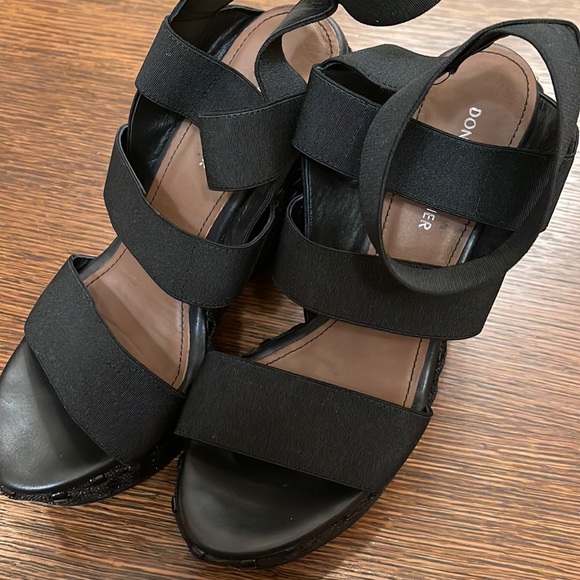 Donald J Pliner WINNIE Basic Elastic Platform black wedges - Picture 9 of 13